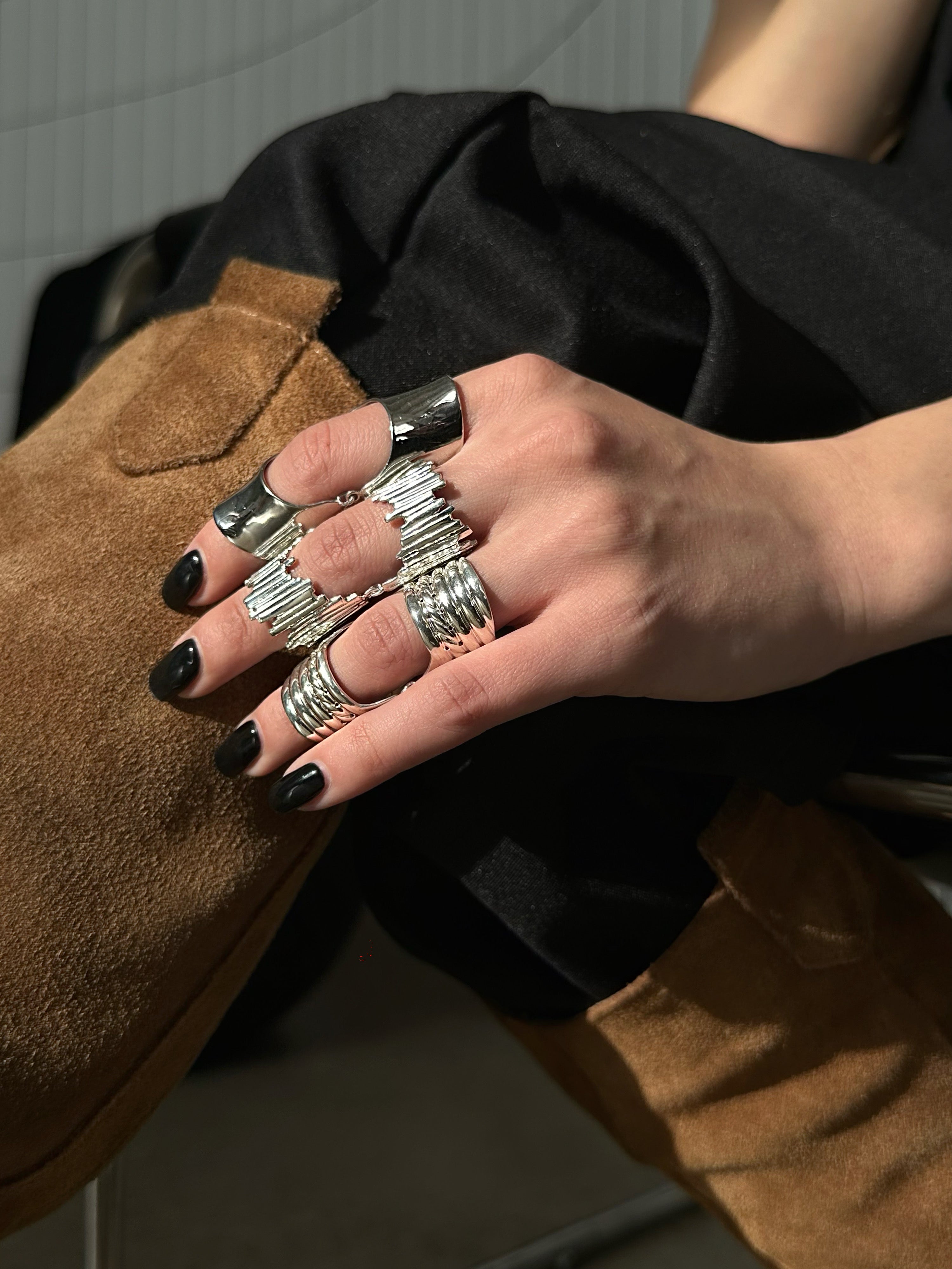 Silver Full Finger Cuff popular Ring